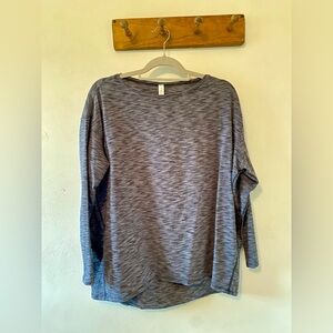 Lululemon Back in Action Long Sleeve, Space Dye Black/Dark Shadow, Size 10